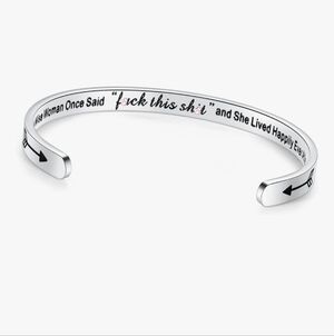 Silver Inspirational Cuff Bracelet
